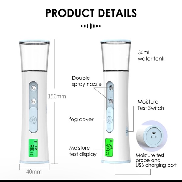Portable Facial Mist Sprayer Beauty Instrument-Hydrating Humidifier LED Display - Picture 5 of 7